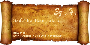 Szőke Henrietta névjegykártya