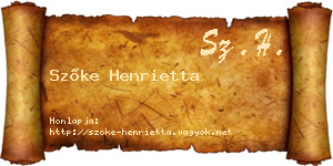 Szőke Henrietta névjegykártya
