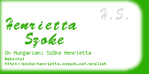 henrietta szoke business card