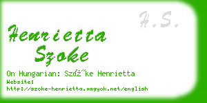 henrietta szoke business card